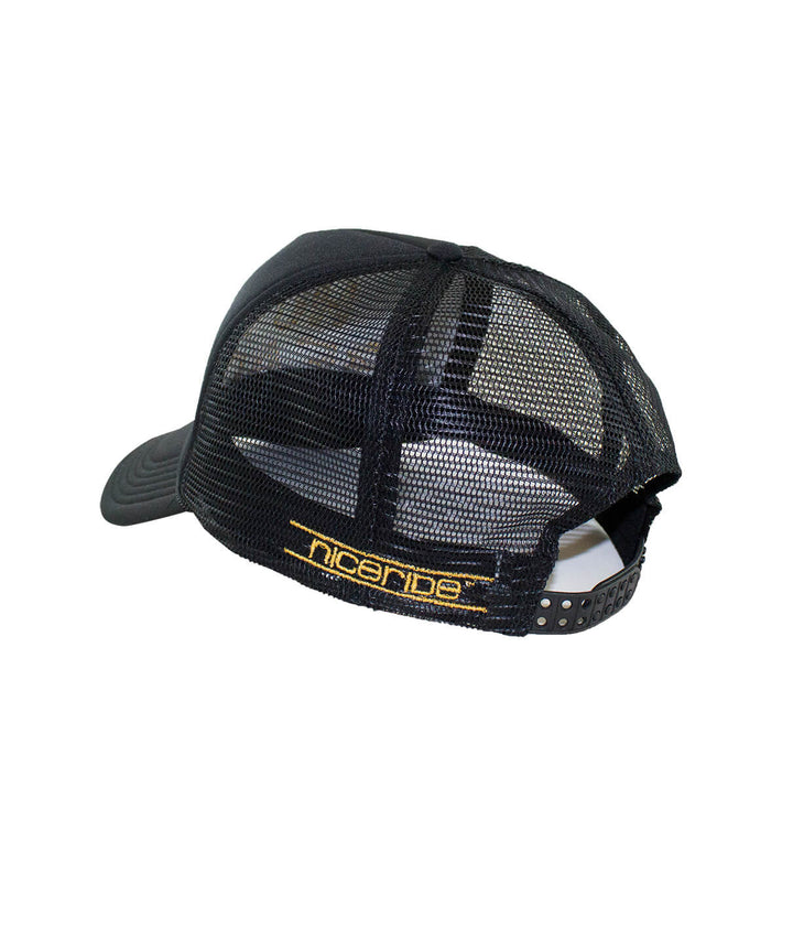 Back view of Aloha Beaches Foam Trucker Hat featuring NICERIDE embroidered detail, perfect summer hat.