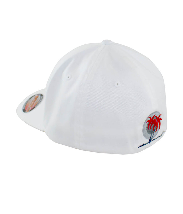 Back view of the CR RIDE Classic Flexfit Baseball Cap showcasing the embroidered palm logo.
