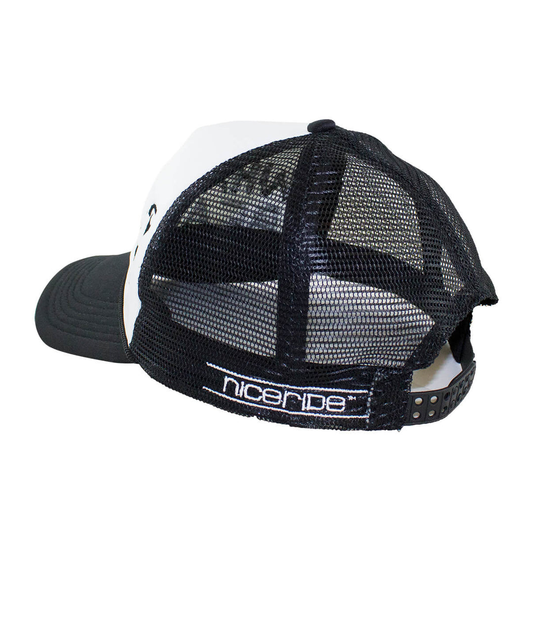 Foam Trucker Hat featuring NICERIDE logo and mesh back design, perfect for stylish sun protection.