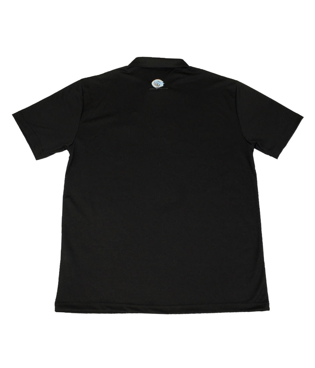 Back view of black golf shirt featuring NICERIDE&