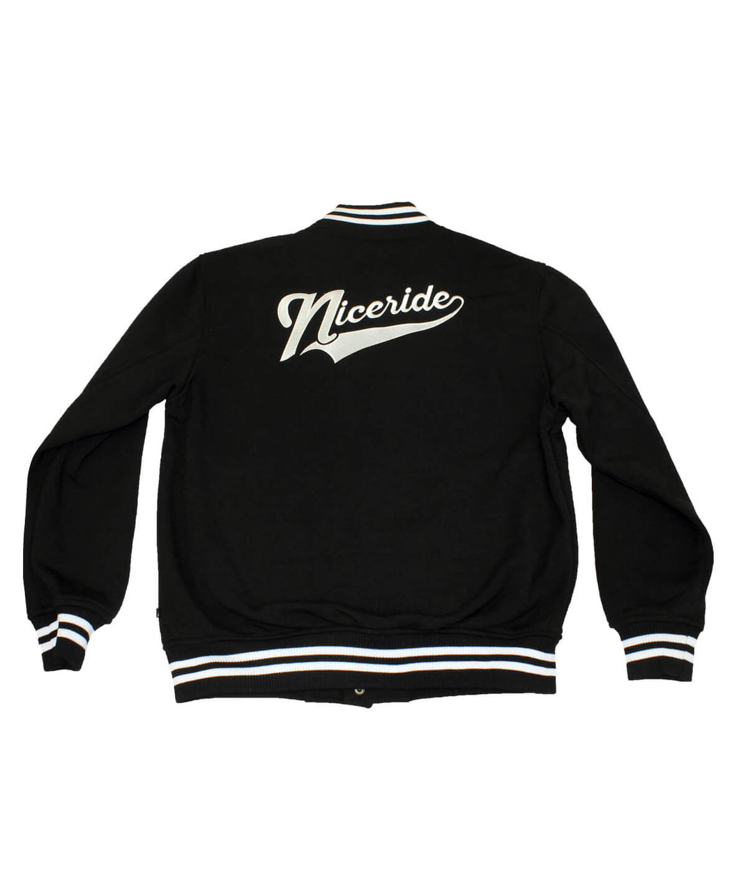 Play Ball jacket featuring NICERIDE design on back, perfect for casual wear and sports enthusiasts.