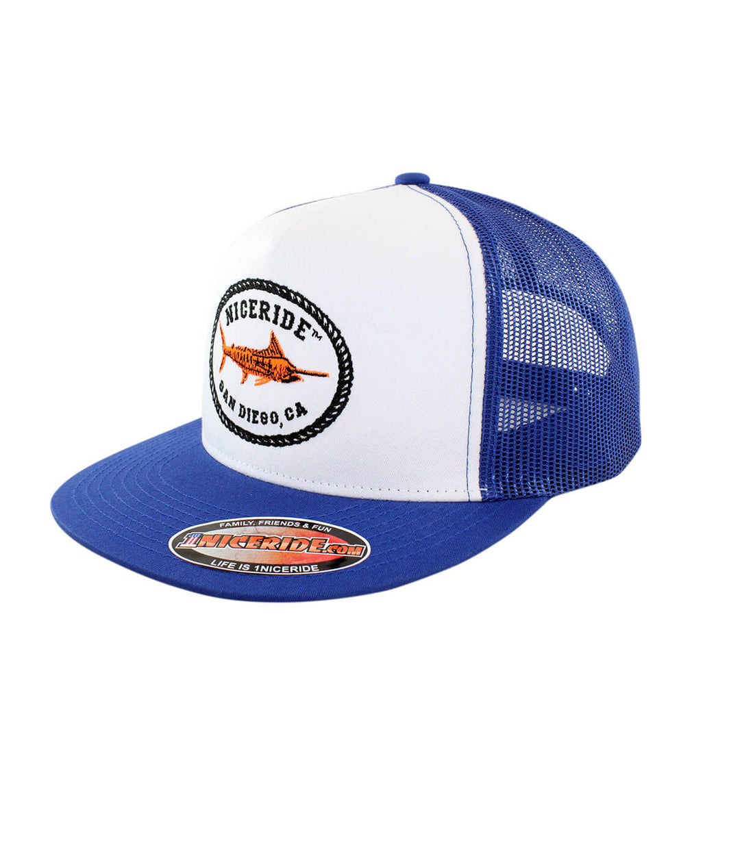 Reeling It In Trucker Hat by NICERIDE, a stylish hat with fishing design and snapback features.
