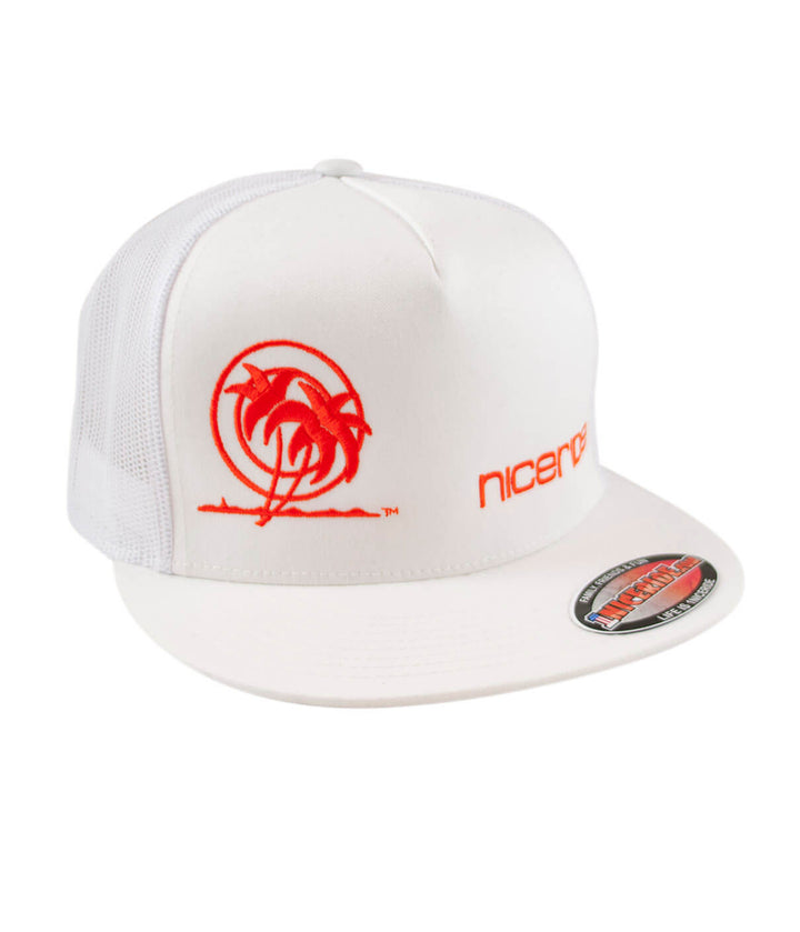 Palm Tower trucker hat featuring NICERIDE&