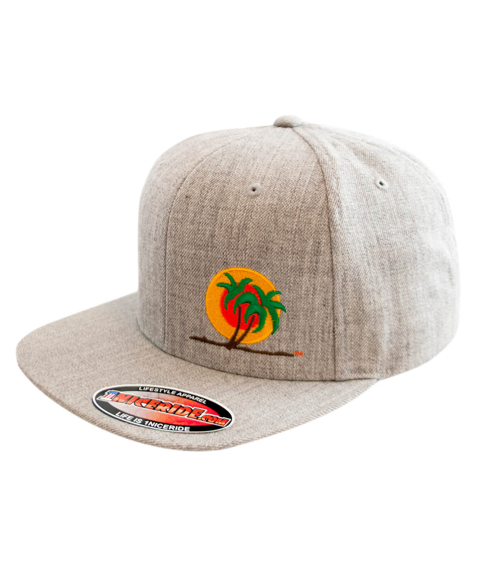 Classic Palm Snapback hat featuring embroidered logo with palm trees, perfect for casual wear.