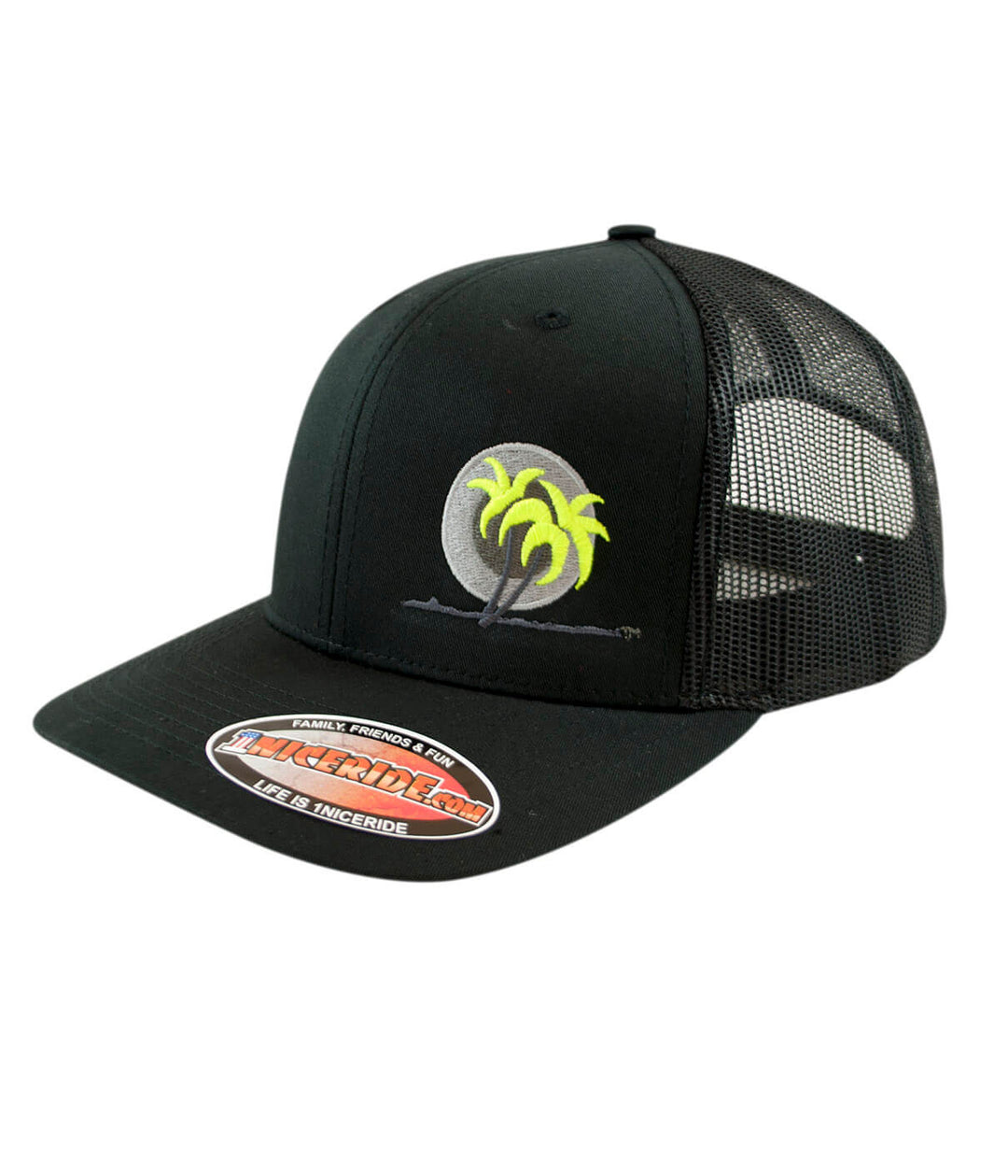 Black Retro Trucker Hat featuring NICERIDE&