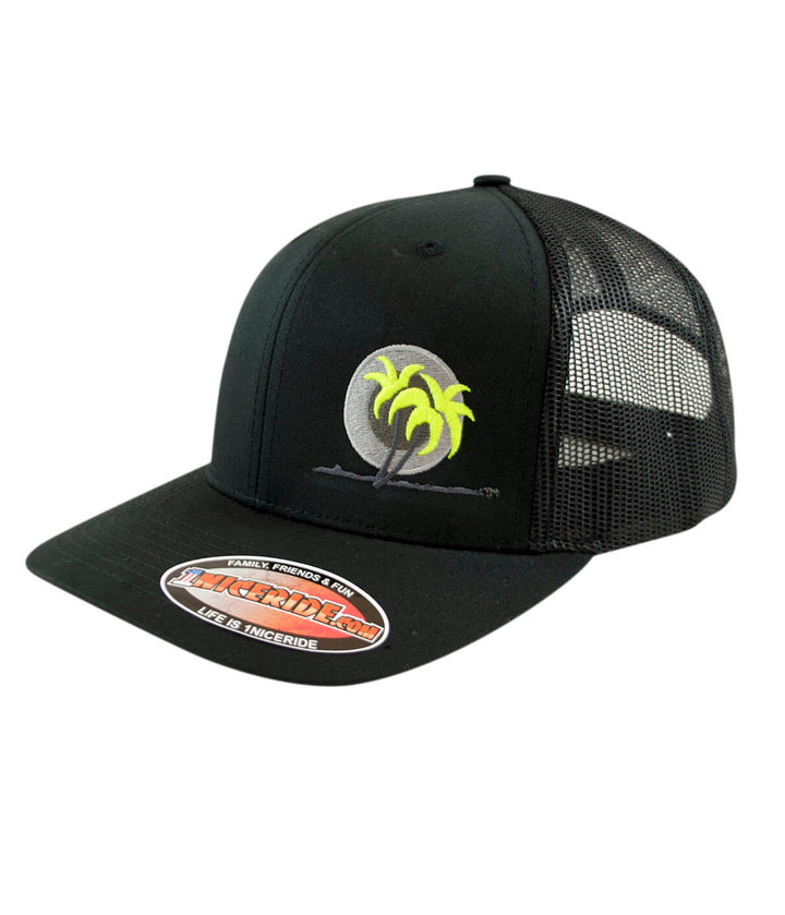 Black Retro Trucker Hat featuring NICERIDE&
