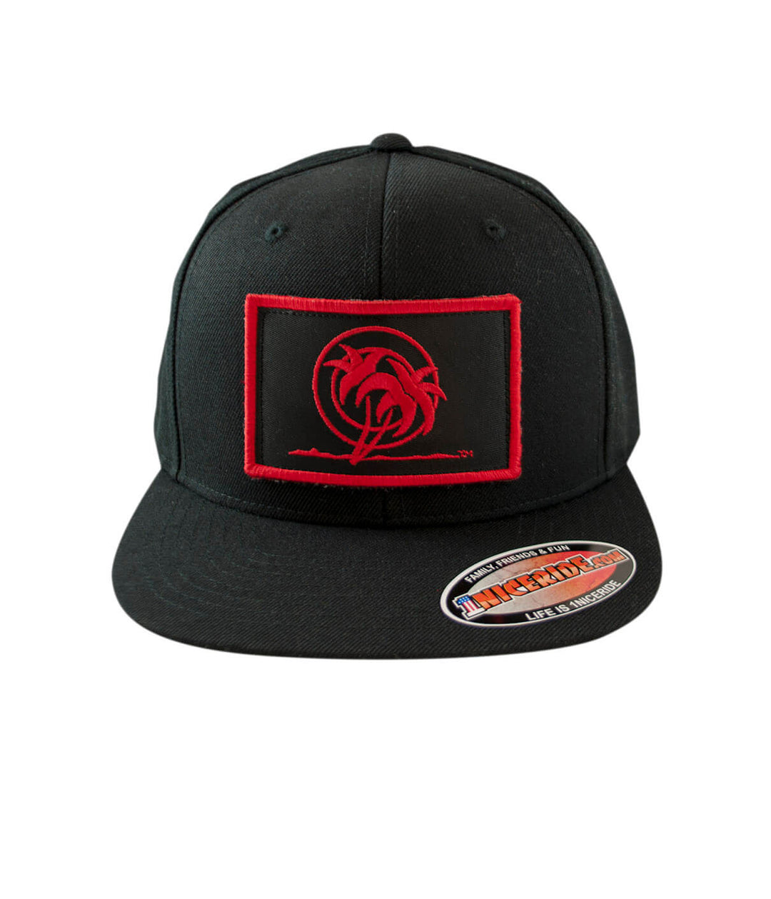Urban Fever Snapback Hat featuring NICERIDE blacked out stenciled palm patch, perfect stylish hat for all occasions.