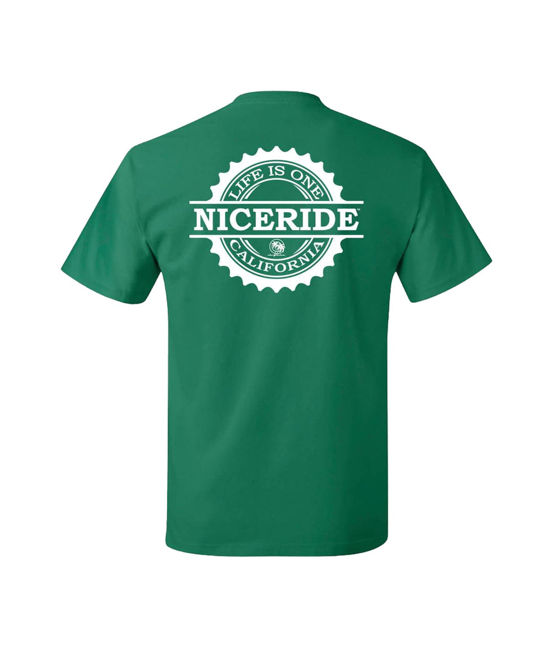 Back view of a green Hanes Men&