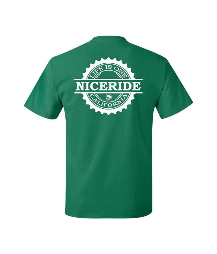 Back view of a green Hanes Men&